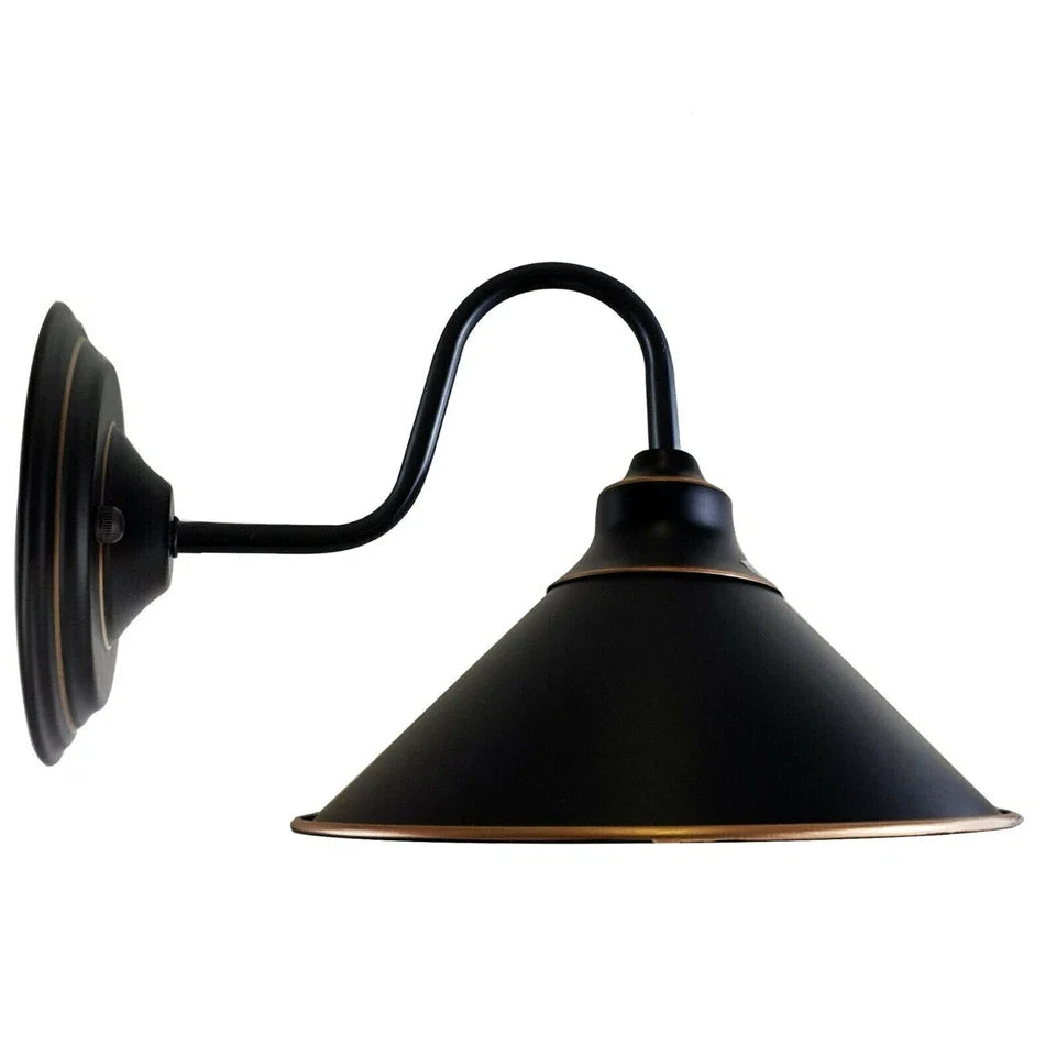 Industrial Vintage Black Metal E27 Wall Sconce – Modern Retro Home Lighting Fixture