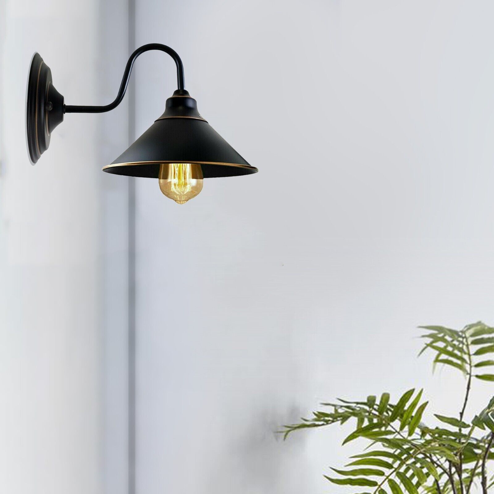 Industrial Vintage Black Metal E27 Wall Sconce – Modern Retro Home Lighting Fixture