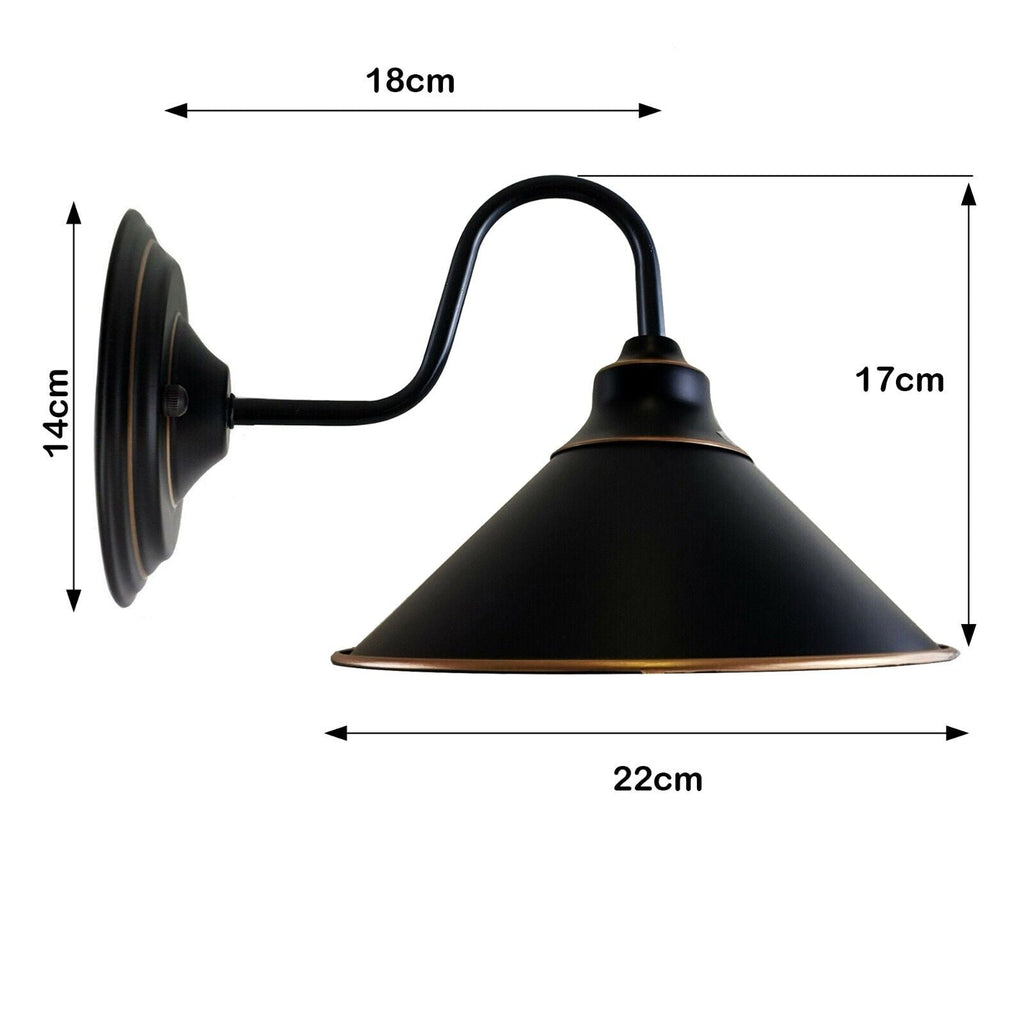 Industrial Vintage Black Metal E27 Wall Sconce – Modern Retro Home Lighting Fixture