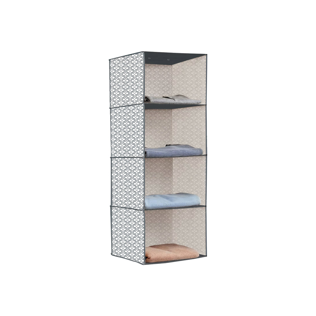 5-Shelf Fabric Hanging Closet Organizer Wardrobe Storage Unit Clothes Shelves