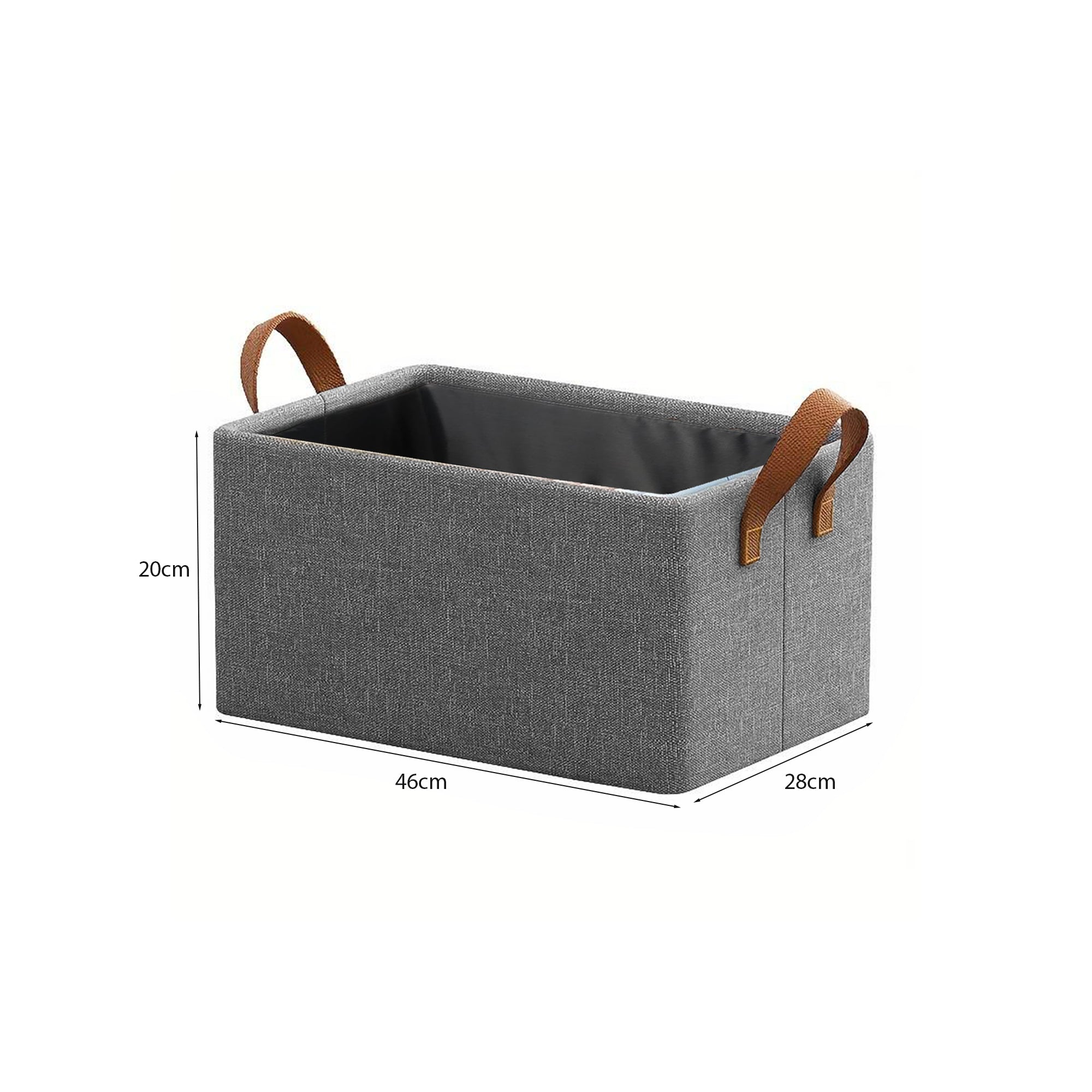 2-Pack Grey Foldable Fabric Storage Box Organizer with Handles