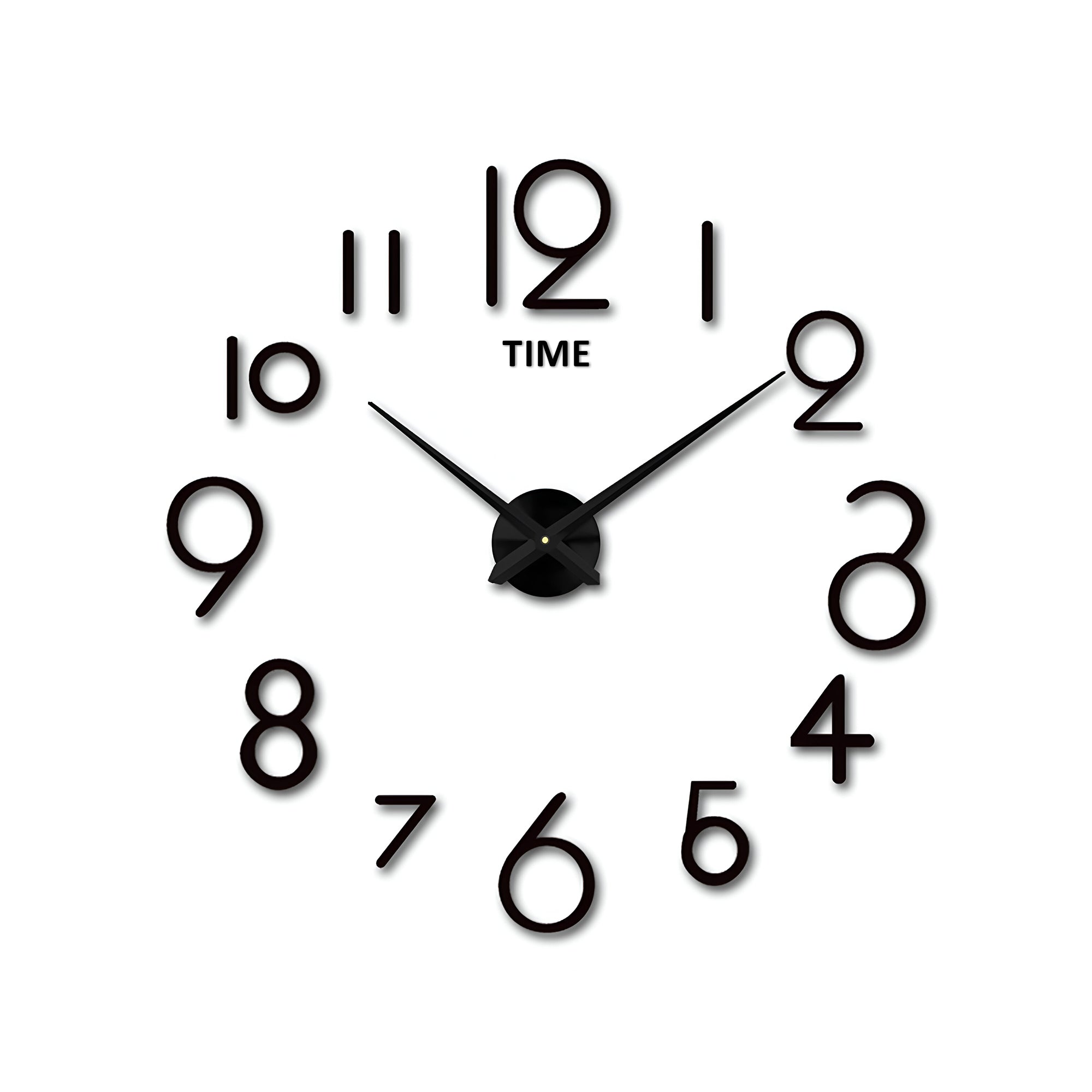 Modern Frameless DIY 3D Mirror Sticker Large Number Wall Clock