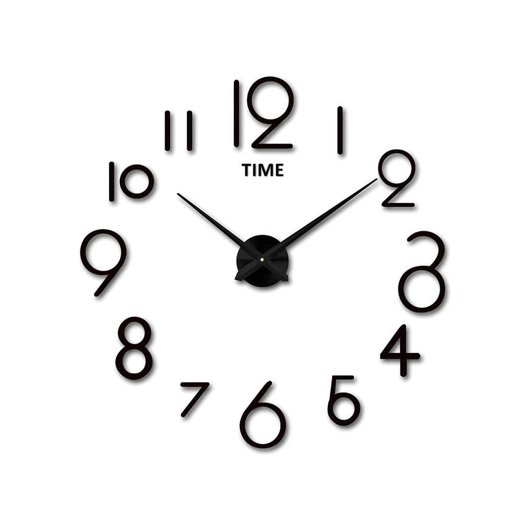 Customizable Giant 3D Mirror Number Wall Clock Kit for Modern Home Decor