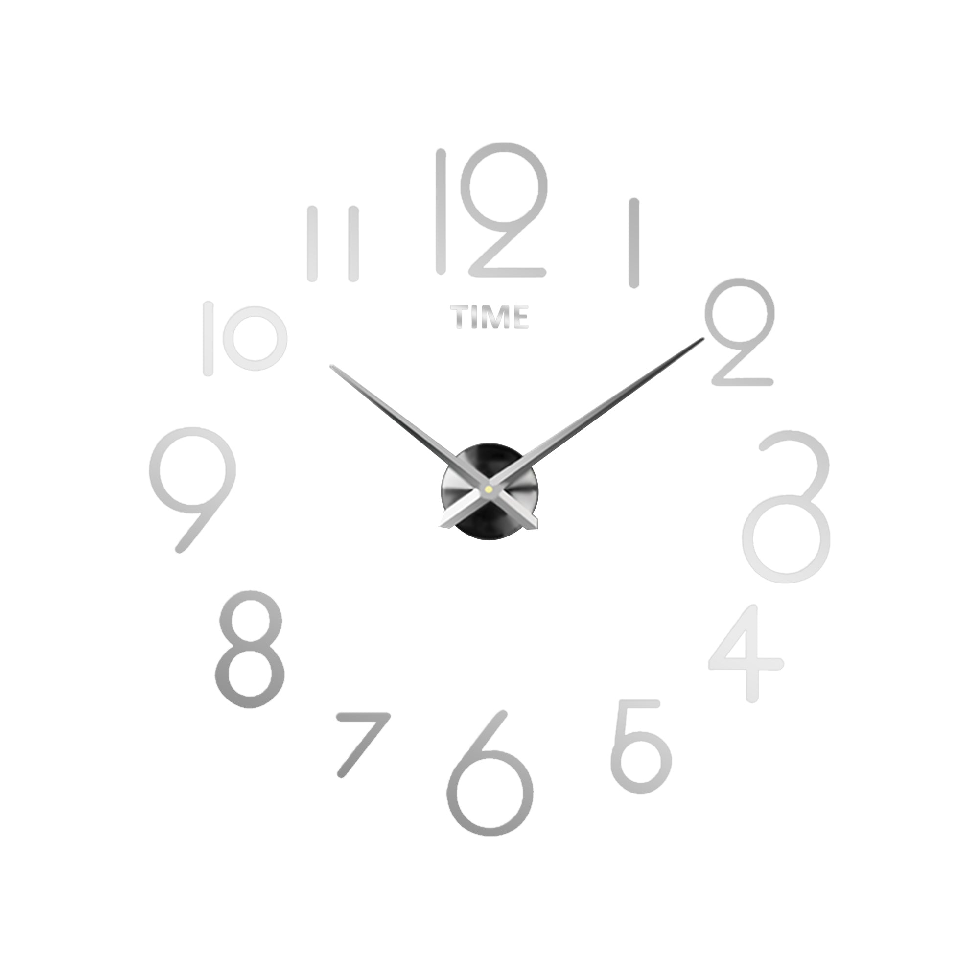 Customizable Giant 3D Mirror Number Wall Clock Kit for Modern Home Decor