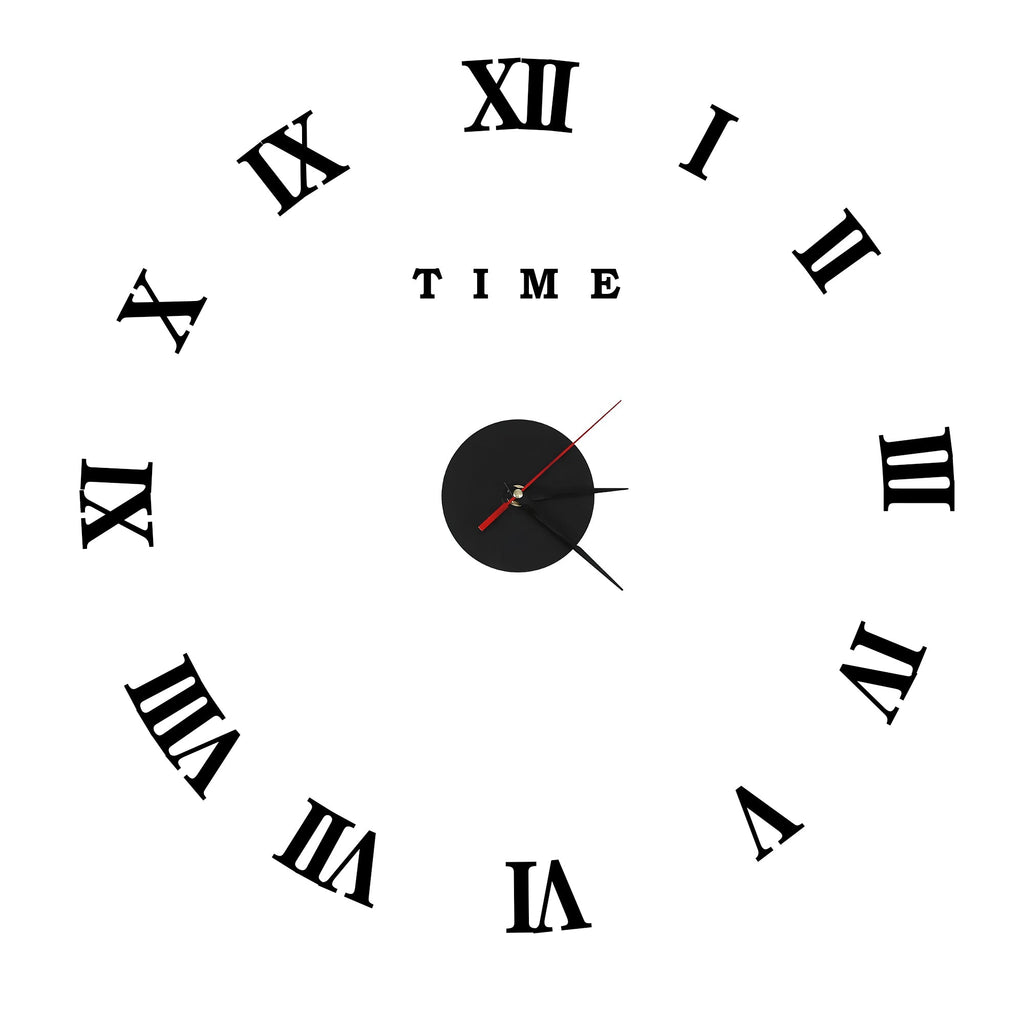 Chic Large 3D DIY Roman Numerals Wall Clock Sticker for Modern Homes