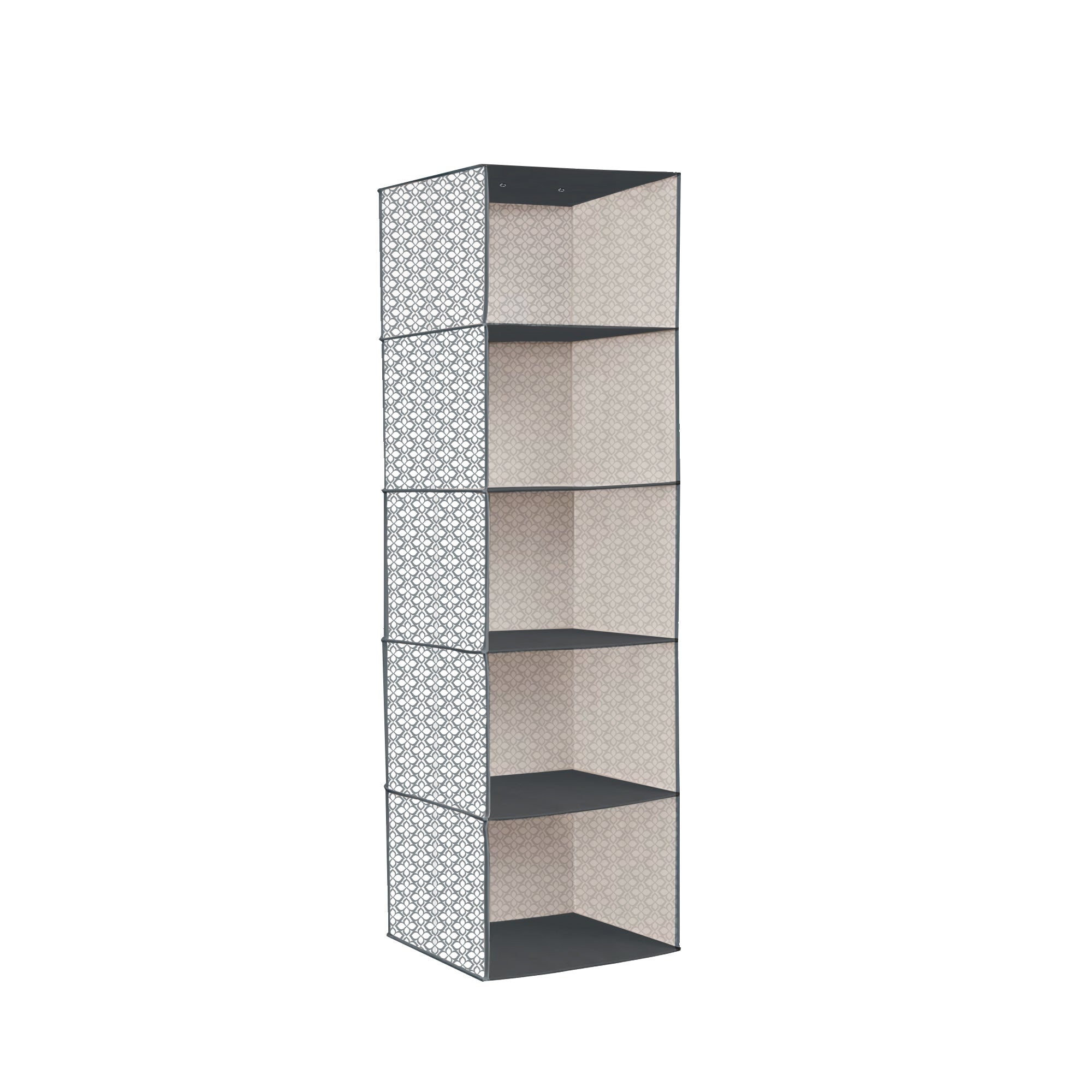 5-Shelf Fabric Hanging Closet Organizer Wardrobe Storage Unit Clothes Shelves