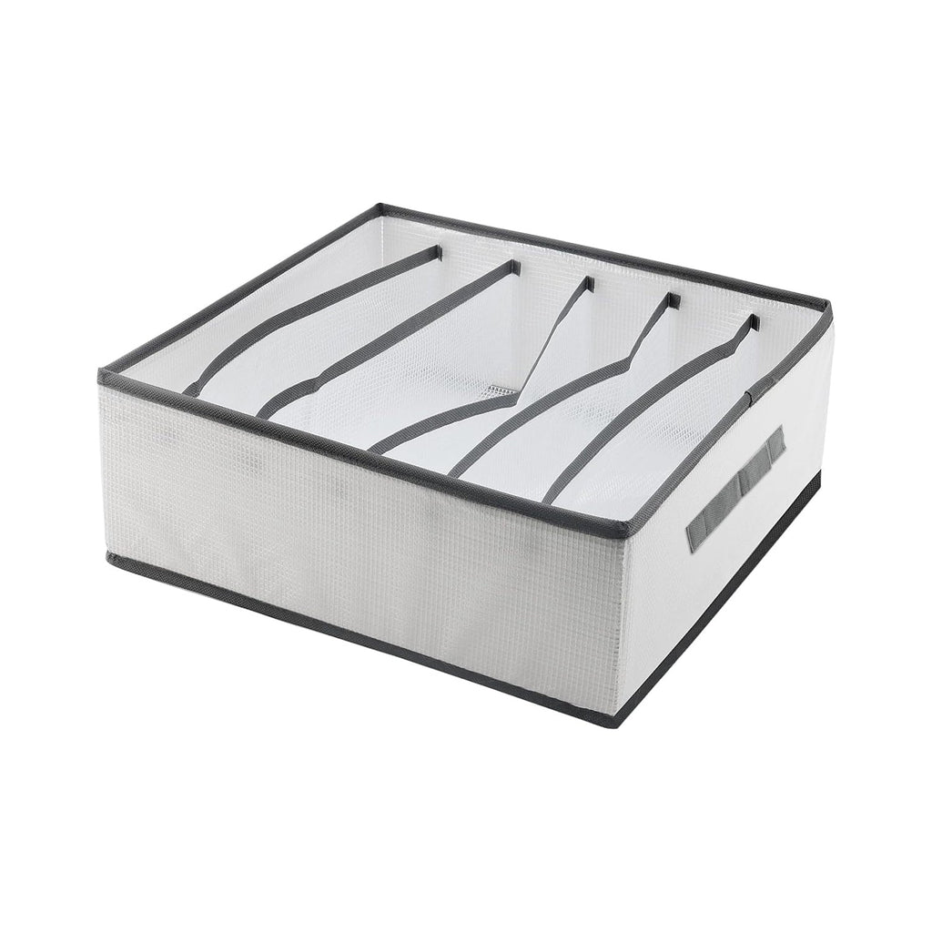 2-Pack Foldable Fabric Closet Drawer Organizers, 6-Grid Clothes Storage Boxes, Space-Saving Solution