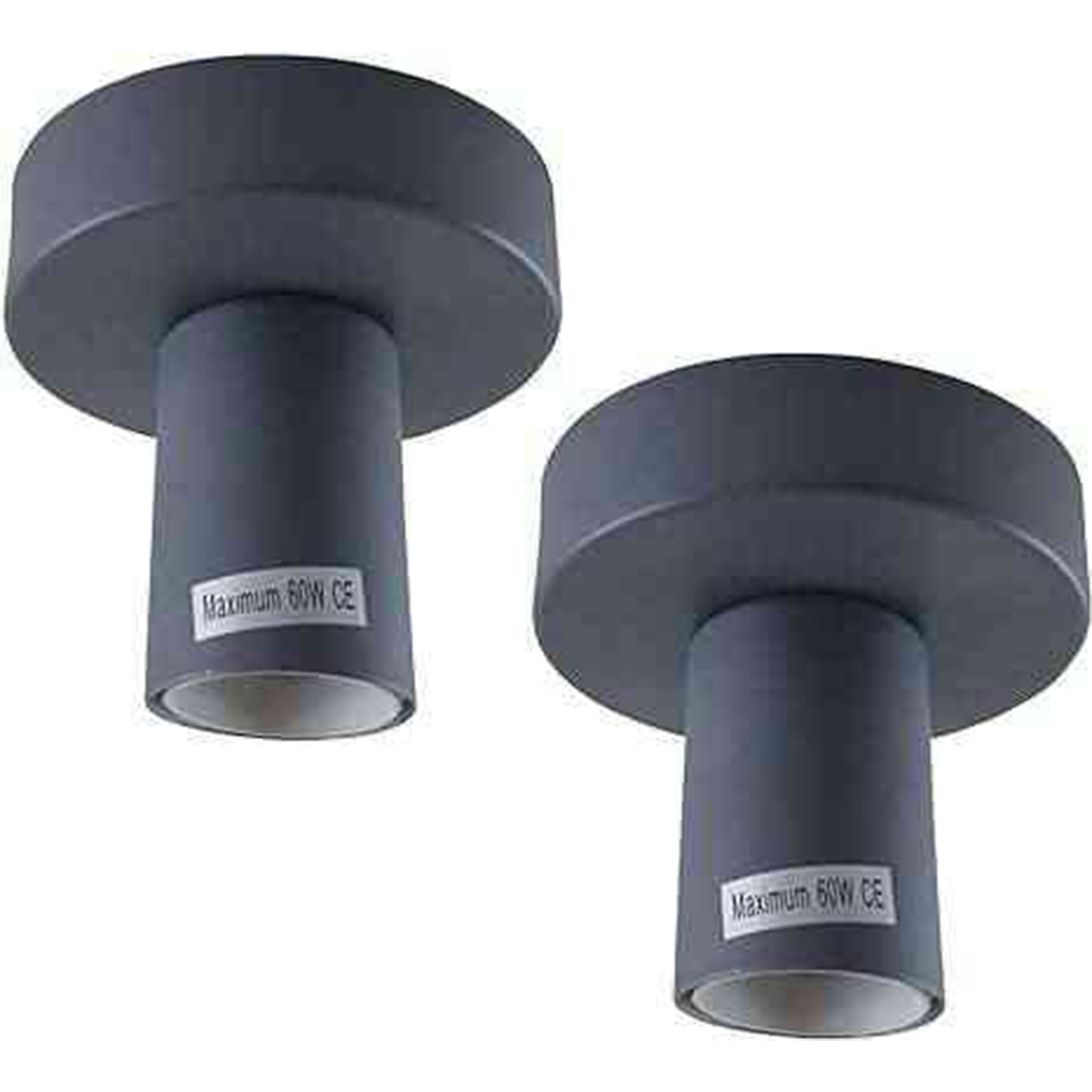 Vintage Industrial Flush Mount Ceiling Light Fixture - E27 Lamp Holder (2-Pack)