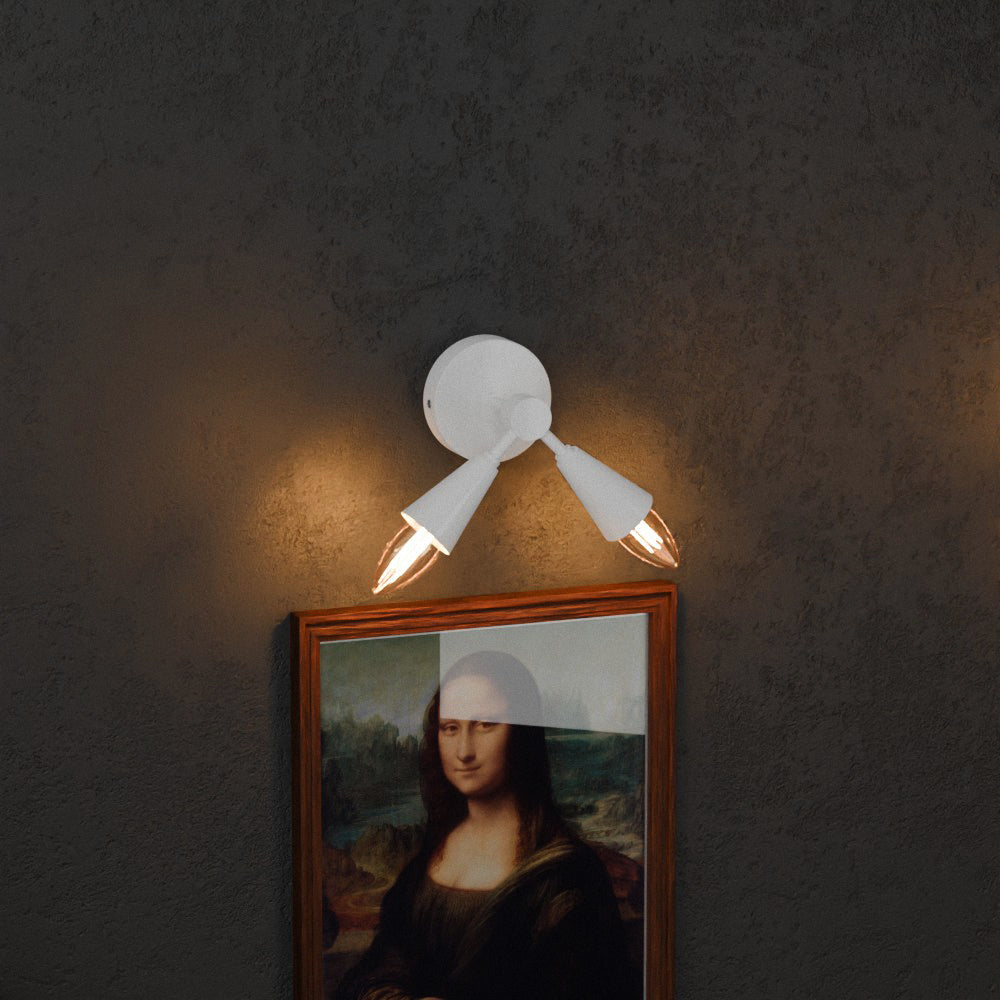 Modern LED Cone Wall Sconce Light Fixture with Adjustable E14 Lamp for Decor