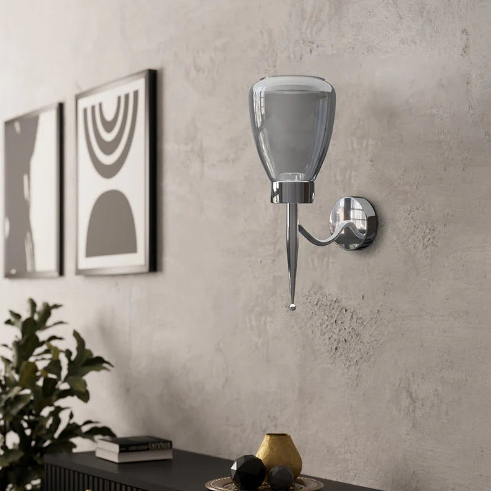 Modern Wall Sconces Smoked Glass Shade Wall Light ~5982