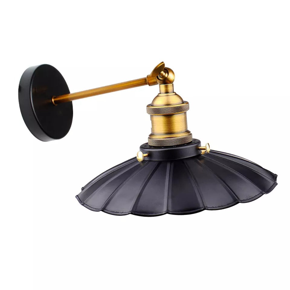 Industrial Black Metal Wall Sconce Light Fixture Retro Vintage Style Lamp