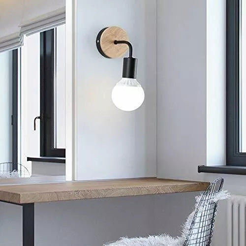 Wood Metal Wall Sconce Light Home Décor Wall Lamp E27 Holder~5977