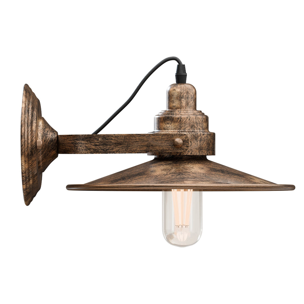 Modern Adjustable Swing Arm Wall Sconce Light Fixture with Flat Metal Shade