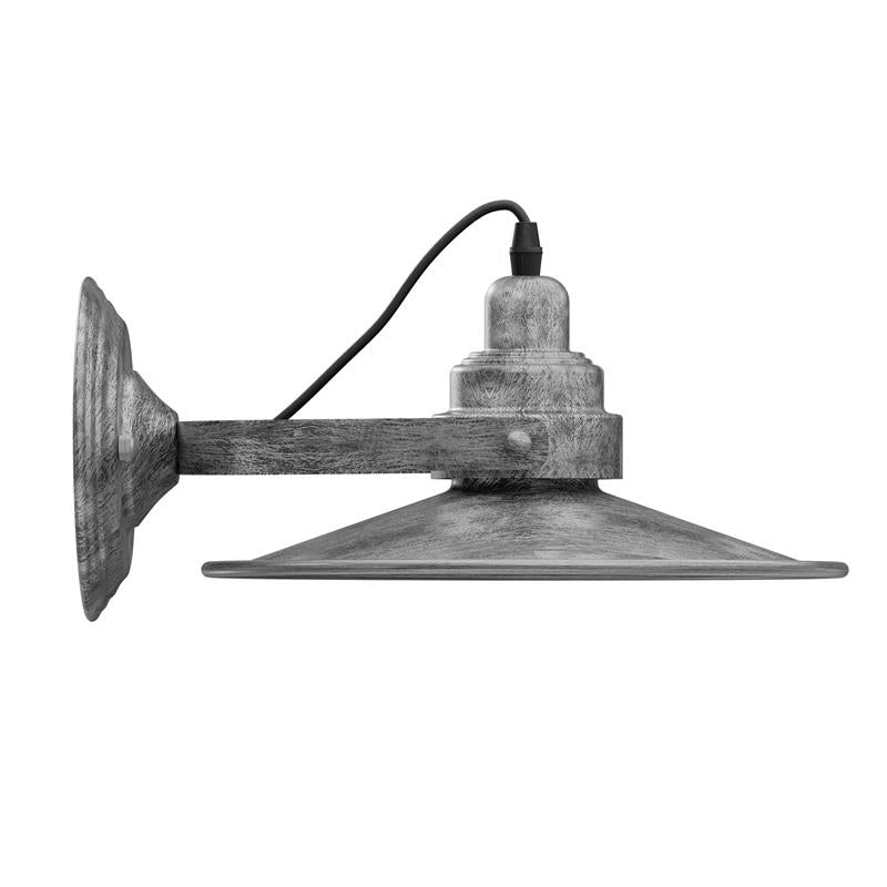 Modern Adjustable Swing Arm Wall Sconce Light Fixture with Flat Metal Shade