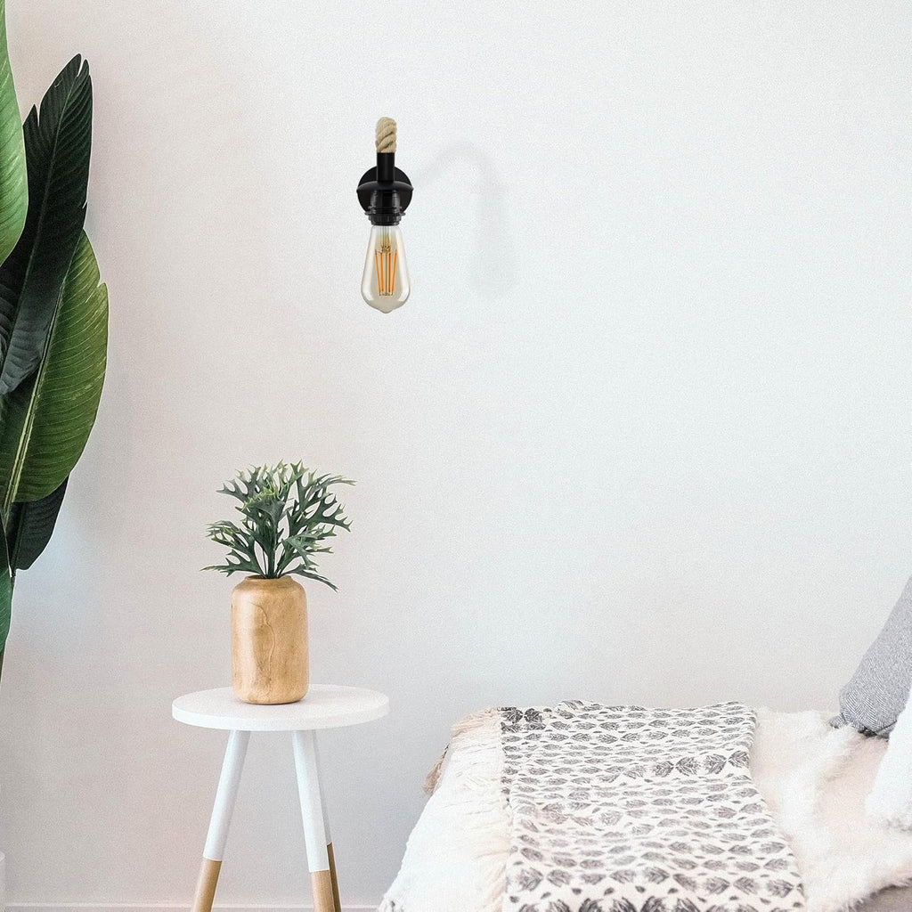 Retro Wall Light Industrial Hemp Rope  Indoor Wall Lamp ~5978