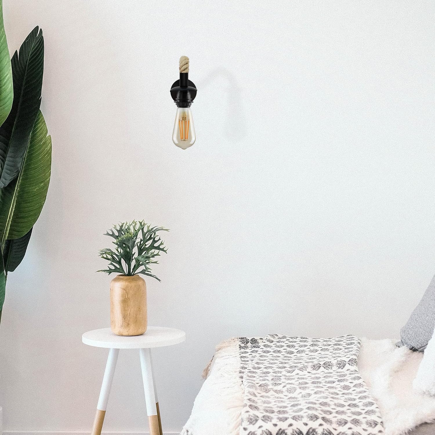 Retro Wall Light Industrial Hemp Rope  Indoor Wall Lamp ~5978