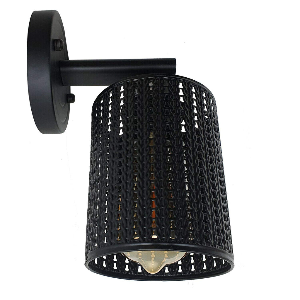Industrial Modern Black Wire Cage Wall Sconce Light Fixture Decor