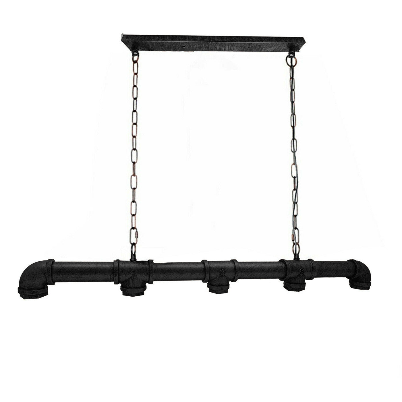 Industrial Black Waterpipe 5-Light Chandelier Ceiling Lamp E27 Vintage Metal Fixture