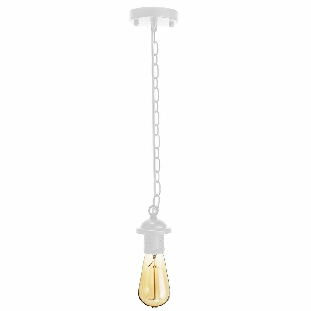 Adjustable E27 Industrial Pendant Lamp Holder Kit with Chain - Multiple Finishes