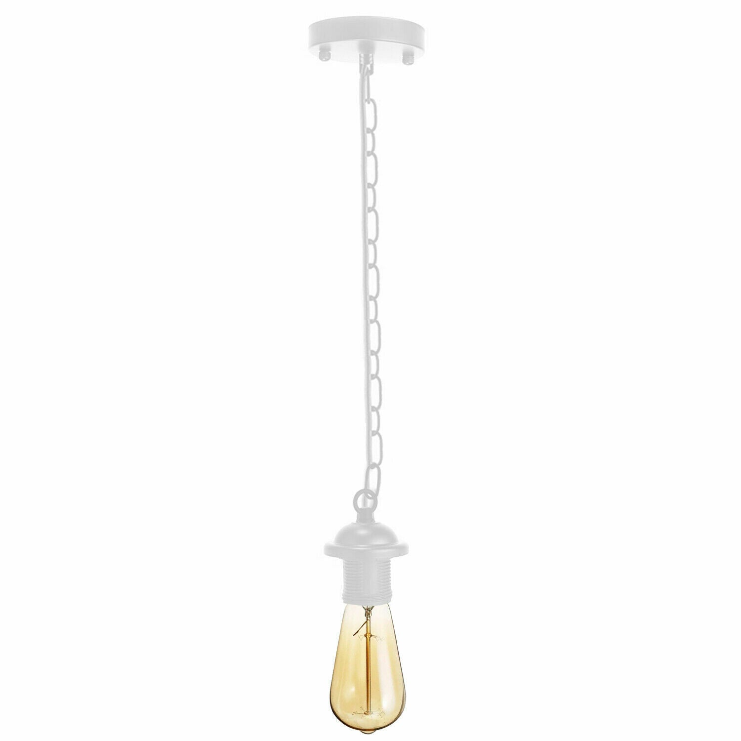 Adjustable E27 Industrial Pendant Lamp Holder Kit with Chain - Multiple Finishes