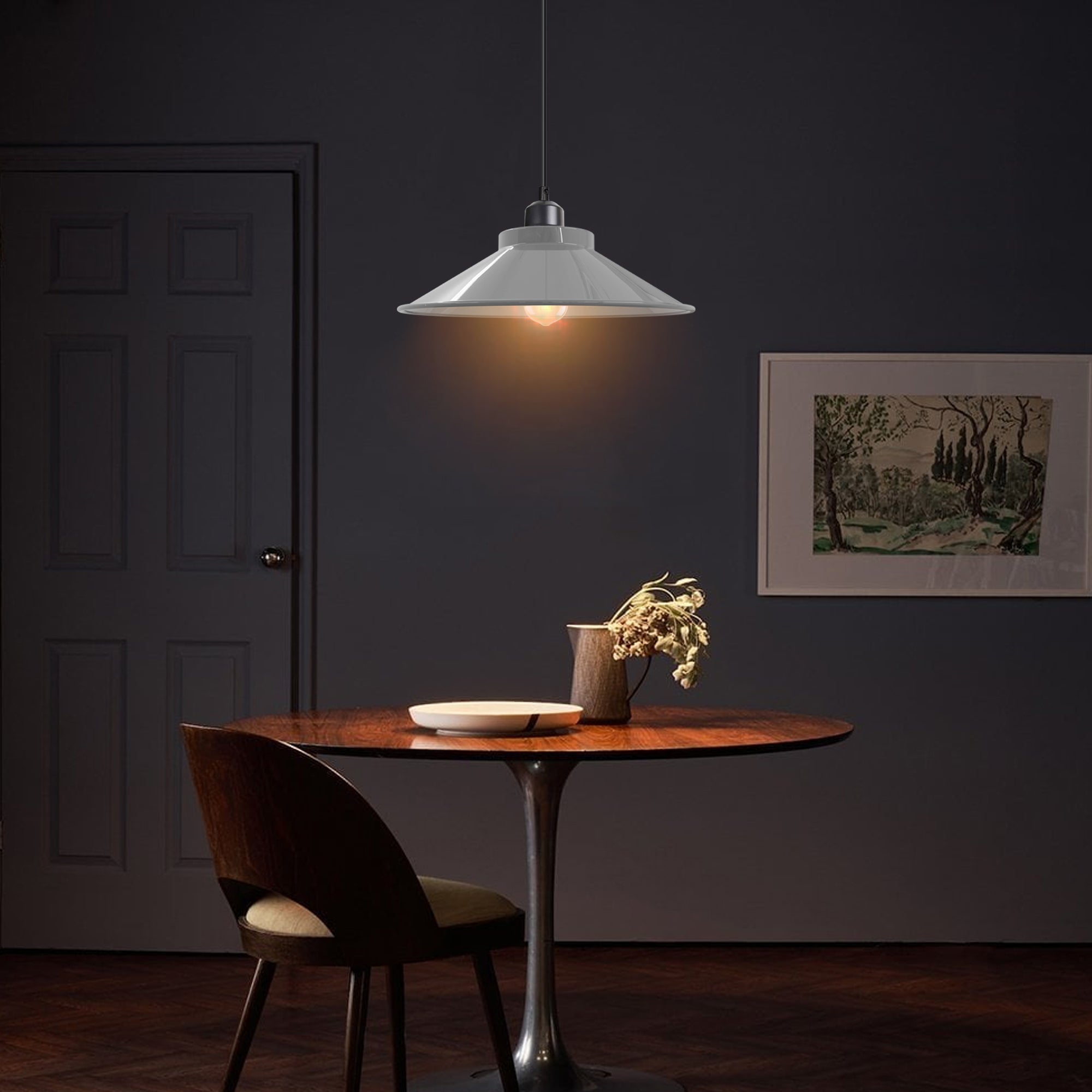 Adjustable Vintage Metal Single Head Hanging Pendant Light with E27 Socket