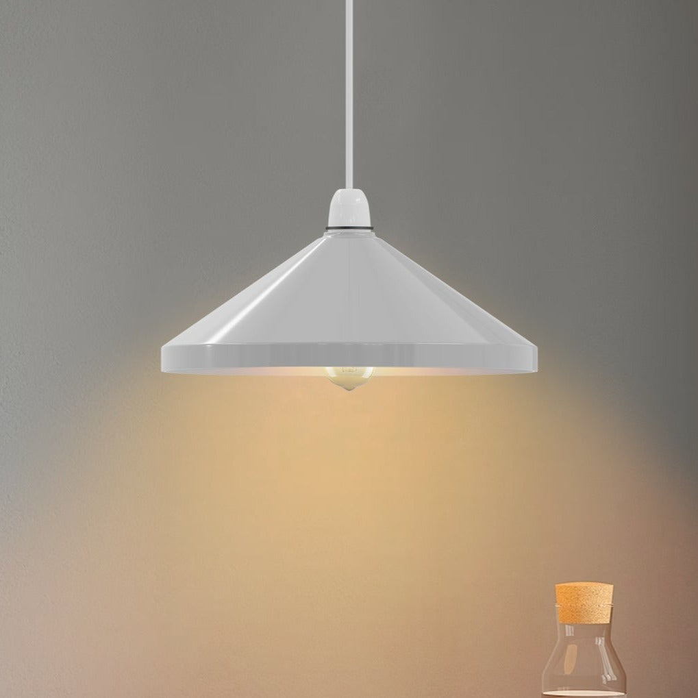 Vintage Industrial Metal Cone Easy-Fit Lampshade with Reducer Plate for Home
