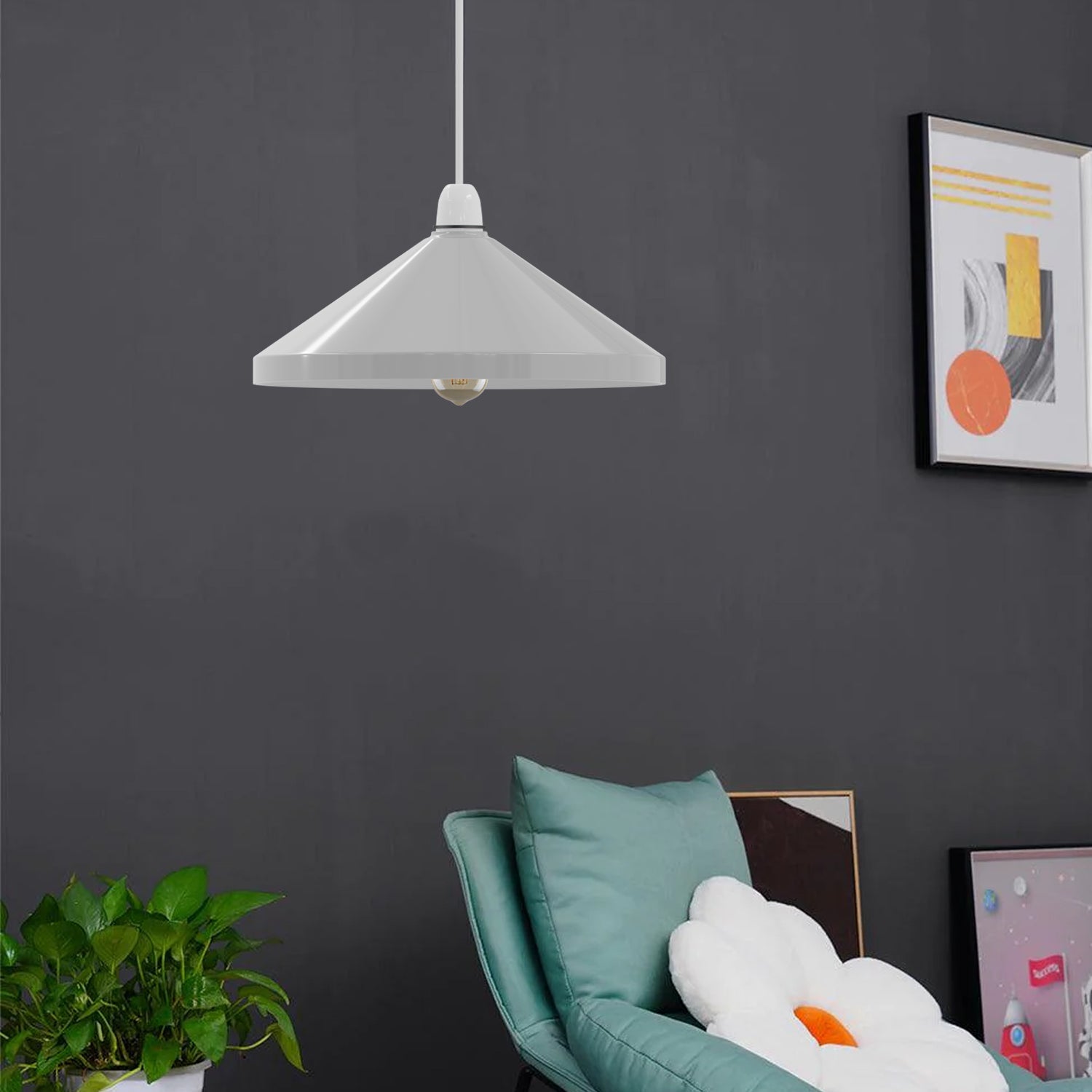 Retro Industrial Metal Cone Lampshade, Easy Fit for Stylish Home Lighting