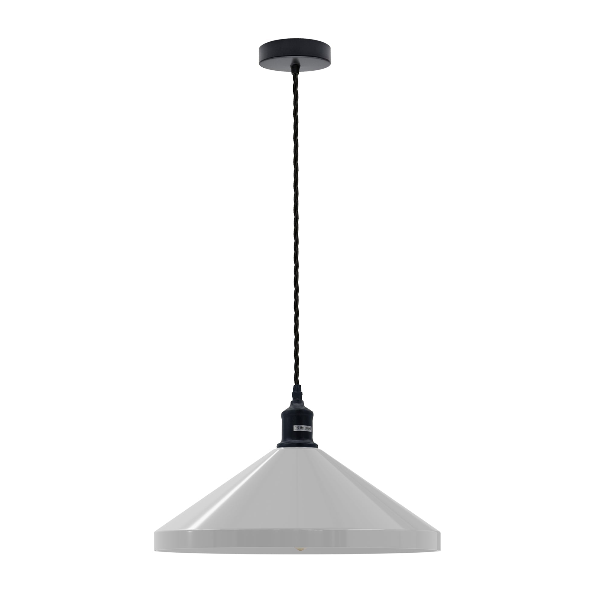 Modern Industrial Metal Cone Pendant Light with Adjustable Hanging Cable