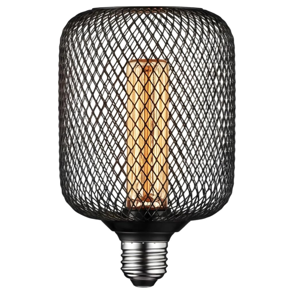 5W Deco Glow Dimmable LED Bulb, Vintage Edison Style, Black Metal Cage Filament