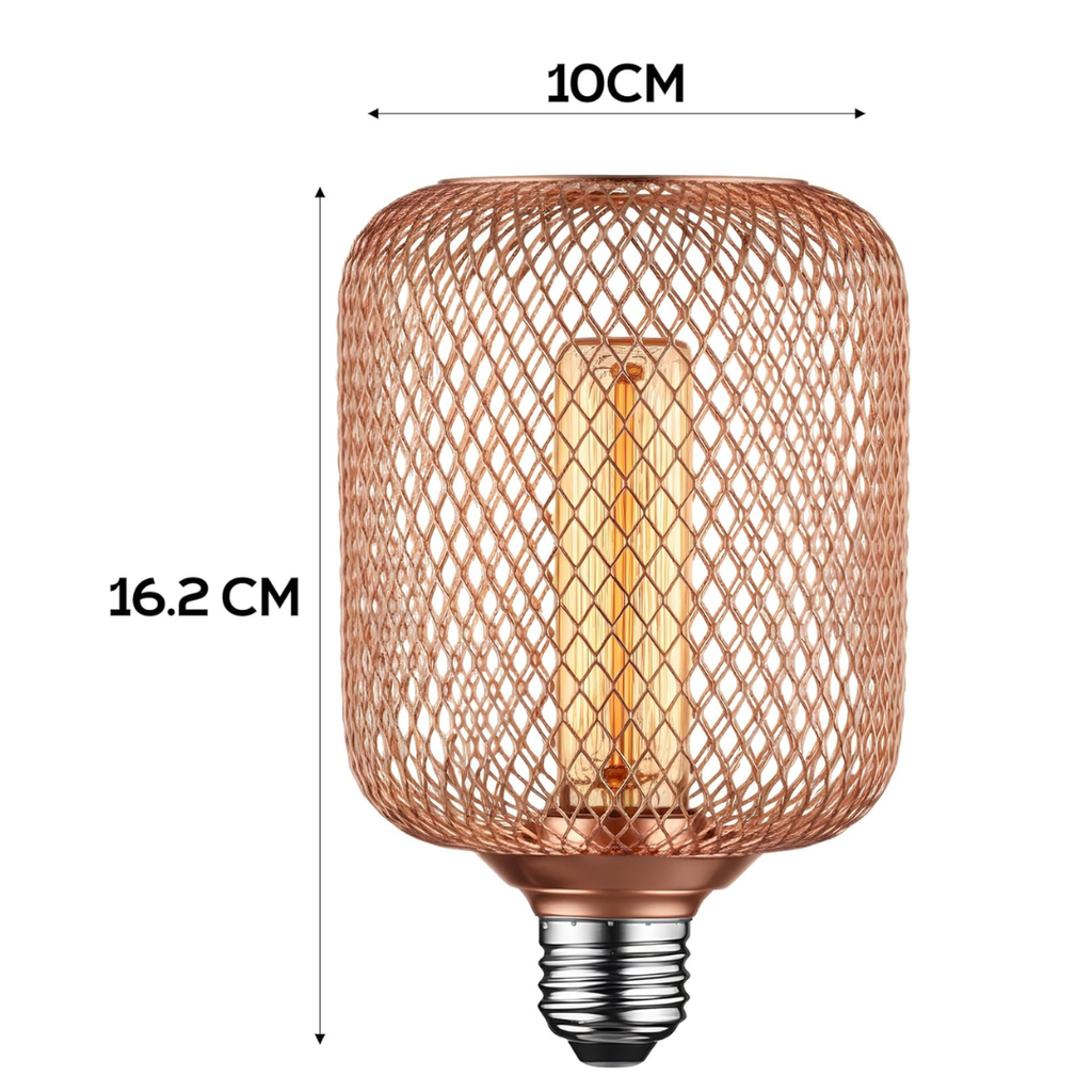 5W Deco Glow Dimmable LED Bulb, Vintage Edison Style, Black Metal Cage Filament