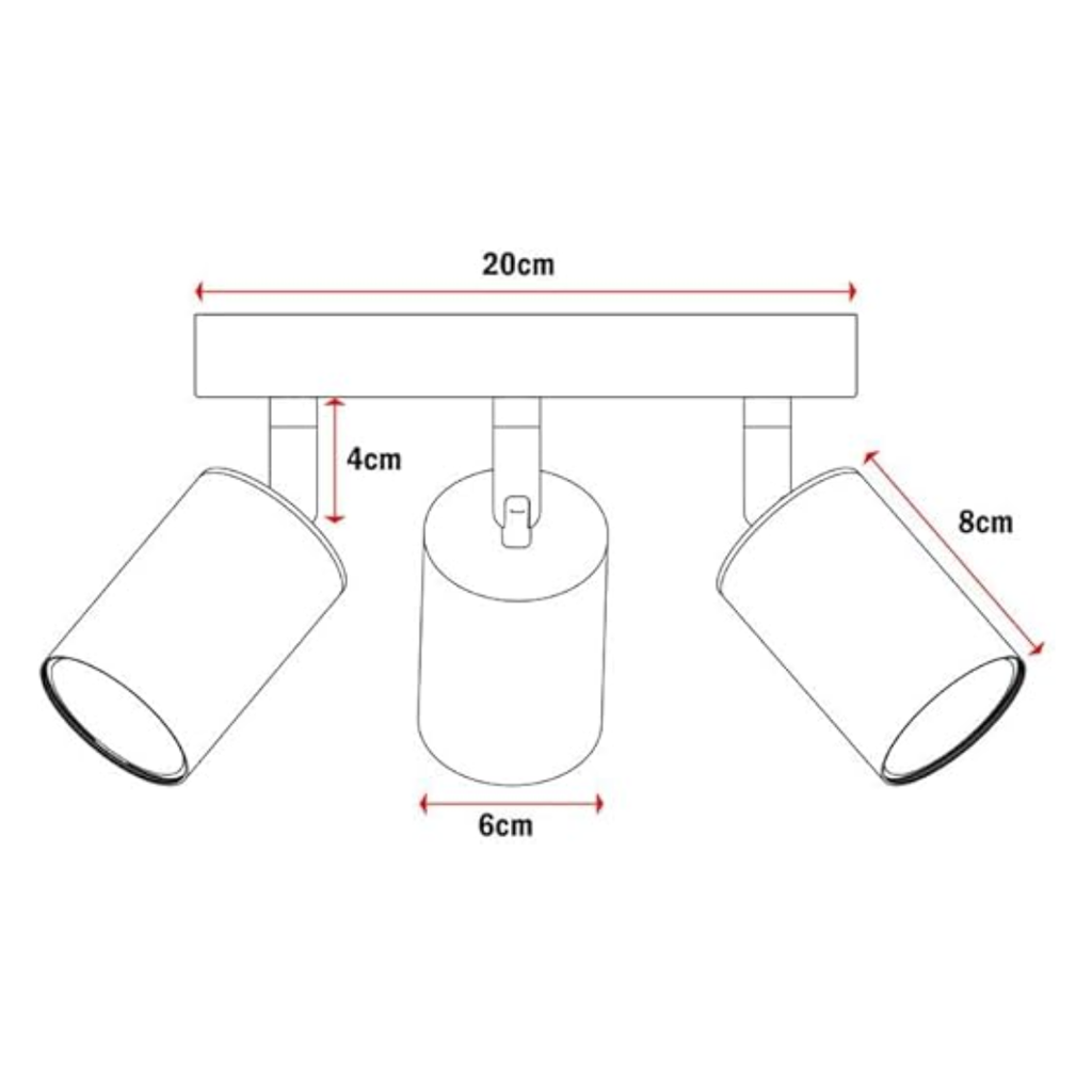 Stylish 3-Light GU10 Ceiling Spotlight: Adjustable Directional Track Lighting Fixture