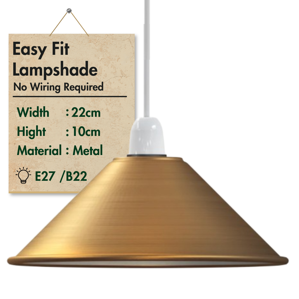 Industrial Vintage Metal Cone shaped Pendant light Lamp Shade ~6157