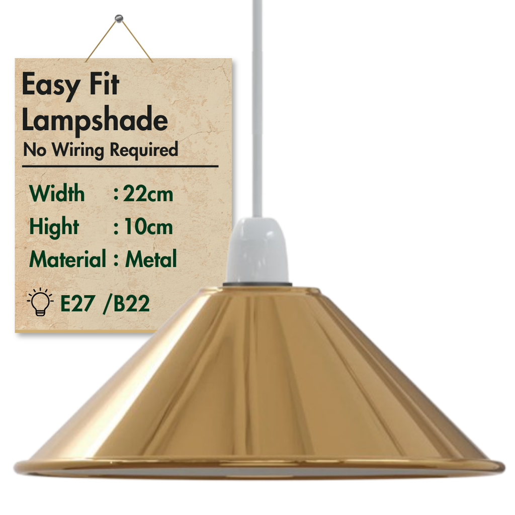 Industrial Vintage Metal Cone shaped Pendant light Lamp Shade ~6157