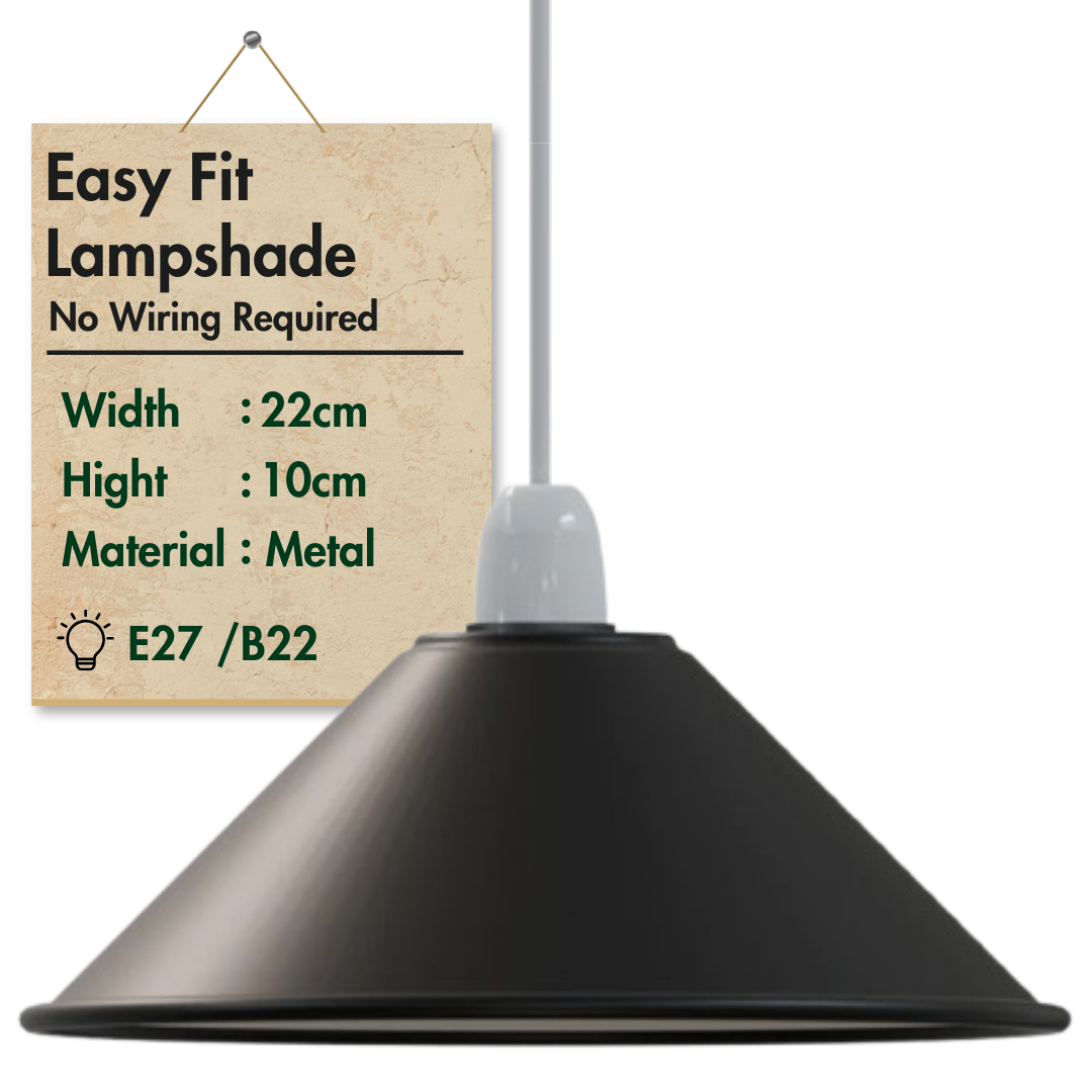 Industrial Vintage Metal Cone shaped Pendant light Lamp Shade ~6157