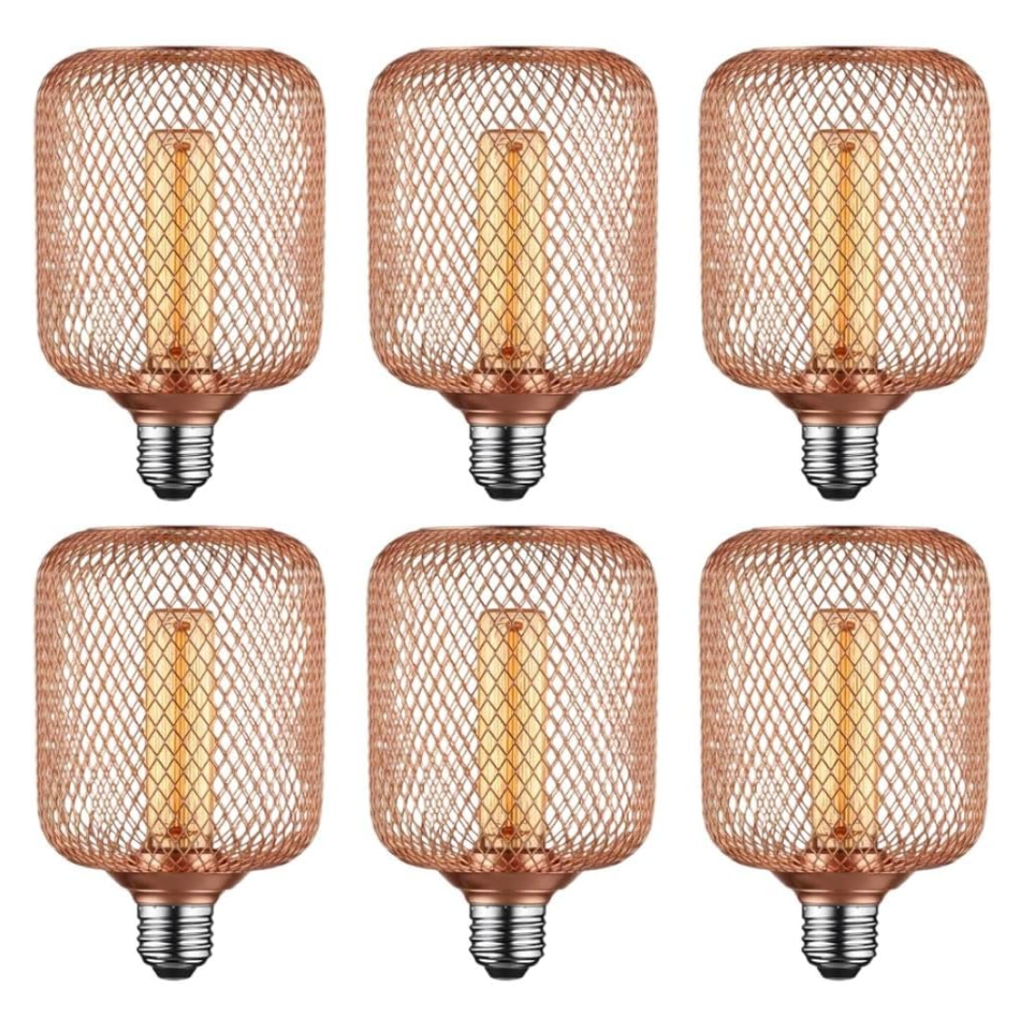 5W Deco Glow Dimmable LED Bulb, Vintage Edison Style, Black Metal Cage Filament