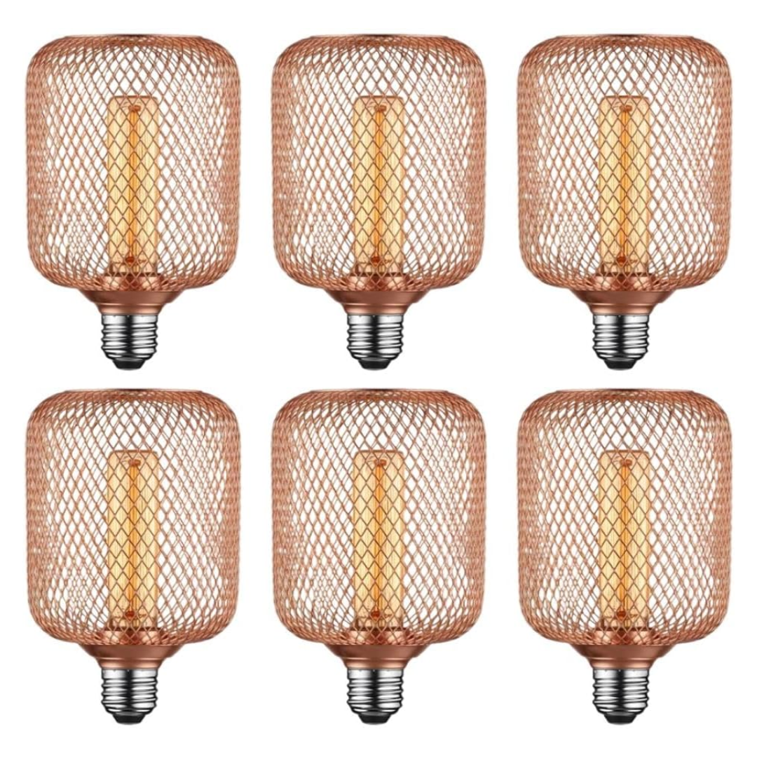 5W Deco Glow Dimmable LED Bulb, Vintage Edison Style, Black Metal Cage Filament