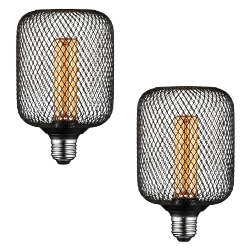 5W Deco Glow Dimmable LED Bulb, Vintage Edison Style, Black Metal Cage Filament