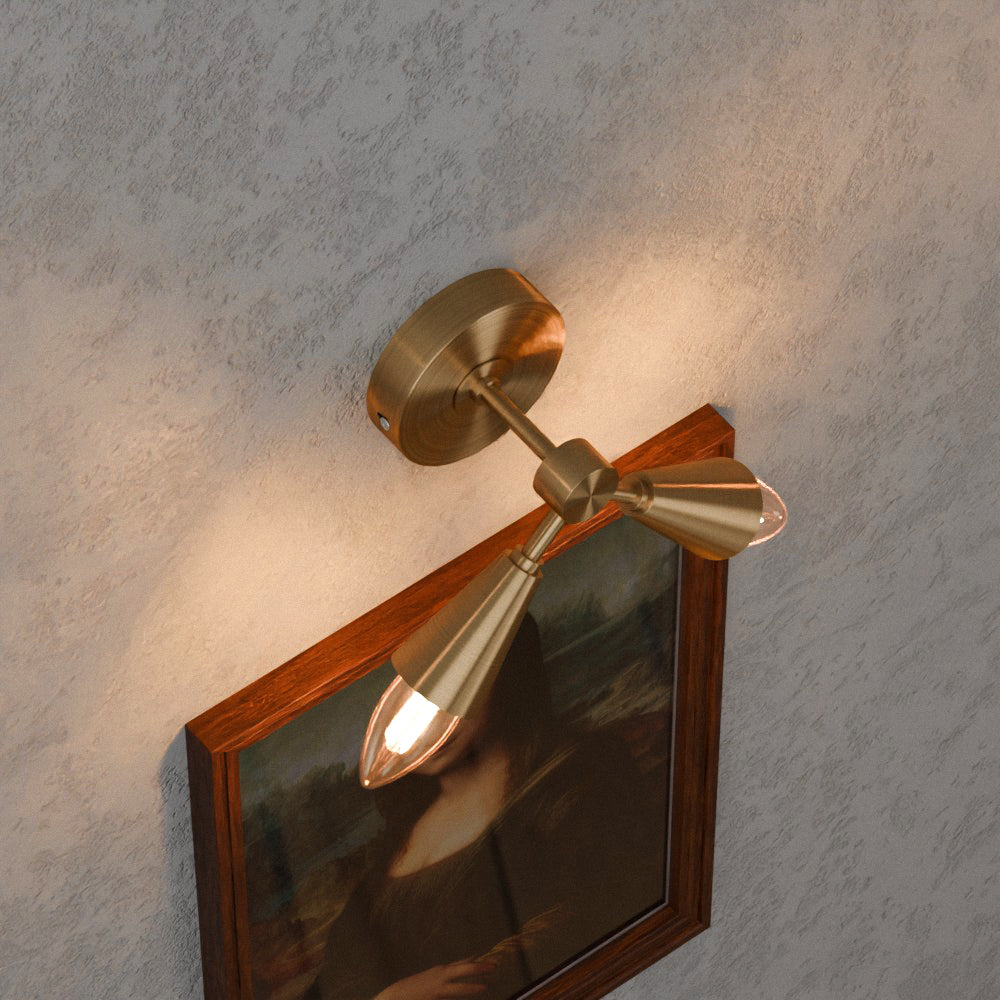 Modern LED Cone Wall Sconce Light Fixture with Adjustable E14 Lamp for Decor