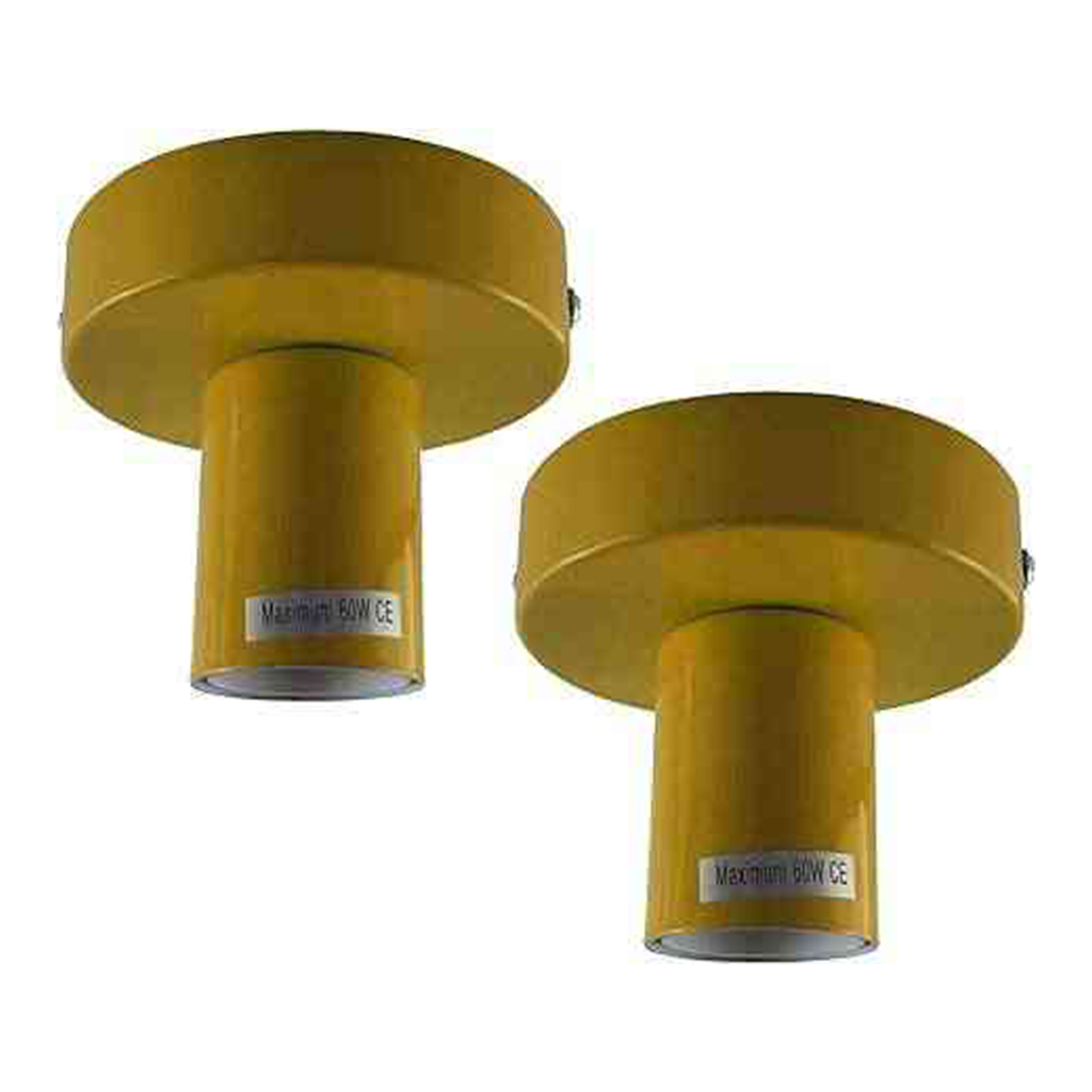 Vintage Industrial Flush Mount Ceiling Light Fixture - E27 Lamp Holder (2-Pack)