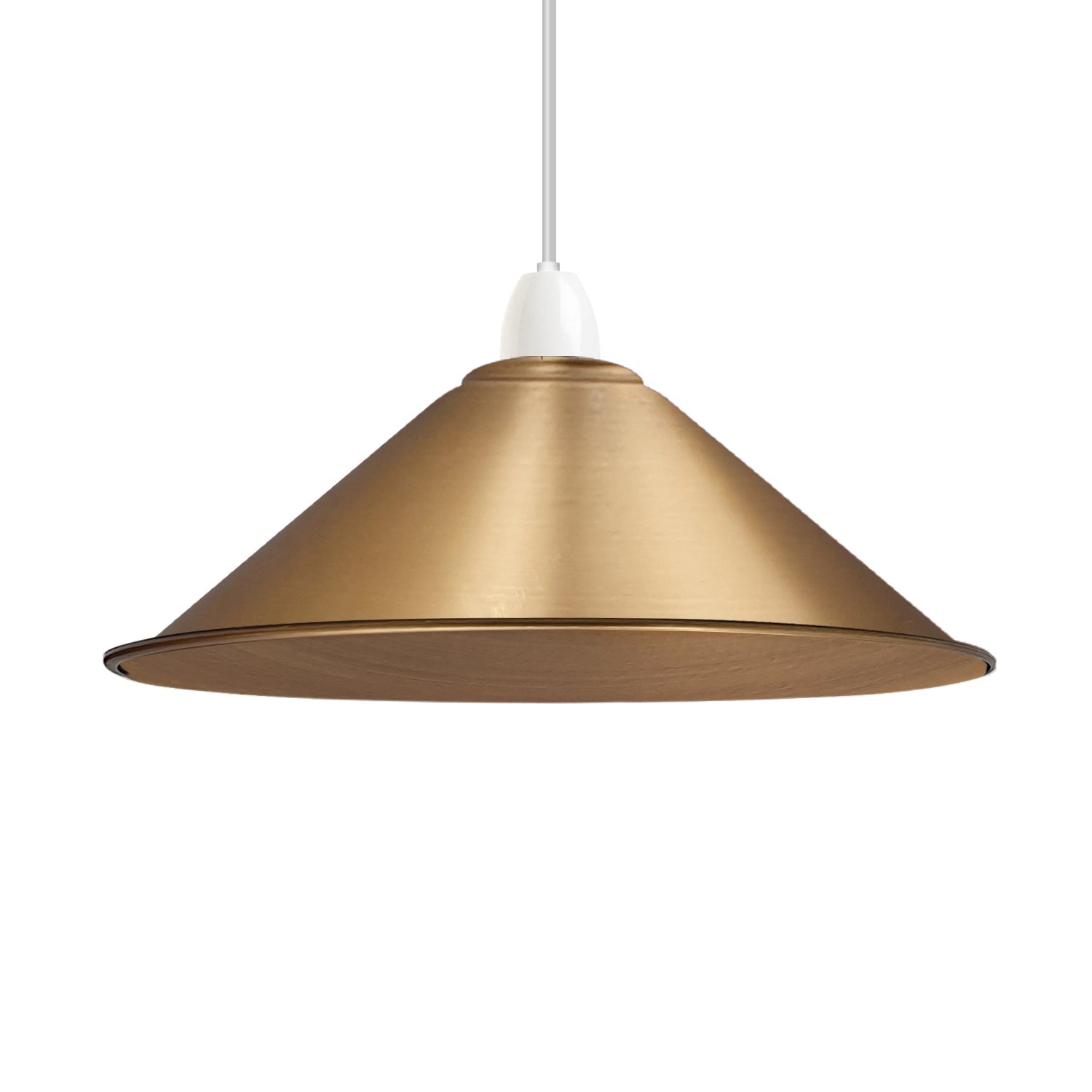 Vintage 8.6-inch Easy Fit Metal Cone Ceiling Lampshade, Refurbished Home Decor