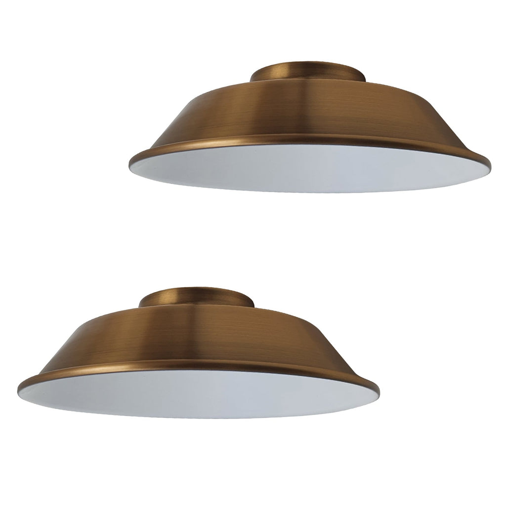 2-Pack Industrial Curvy Metal Easy-Fit Lamp Shades with Reducer Plate