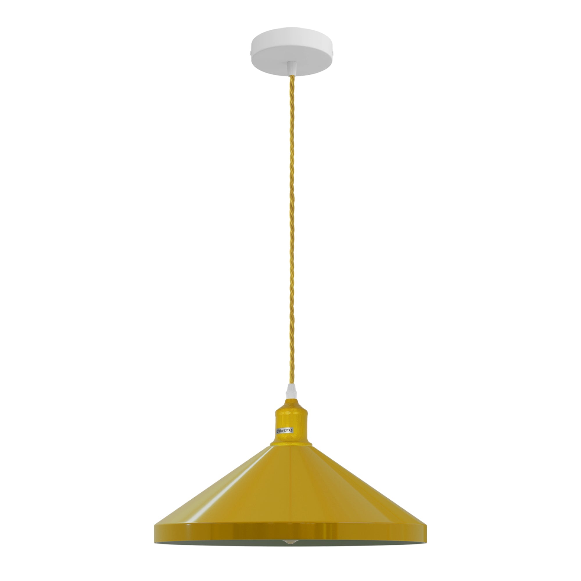 Modern Industrial Metal Cone Pendant Light with Adjustable Hanging Cable
