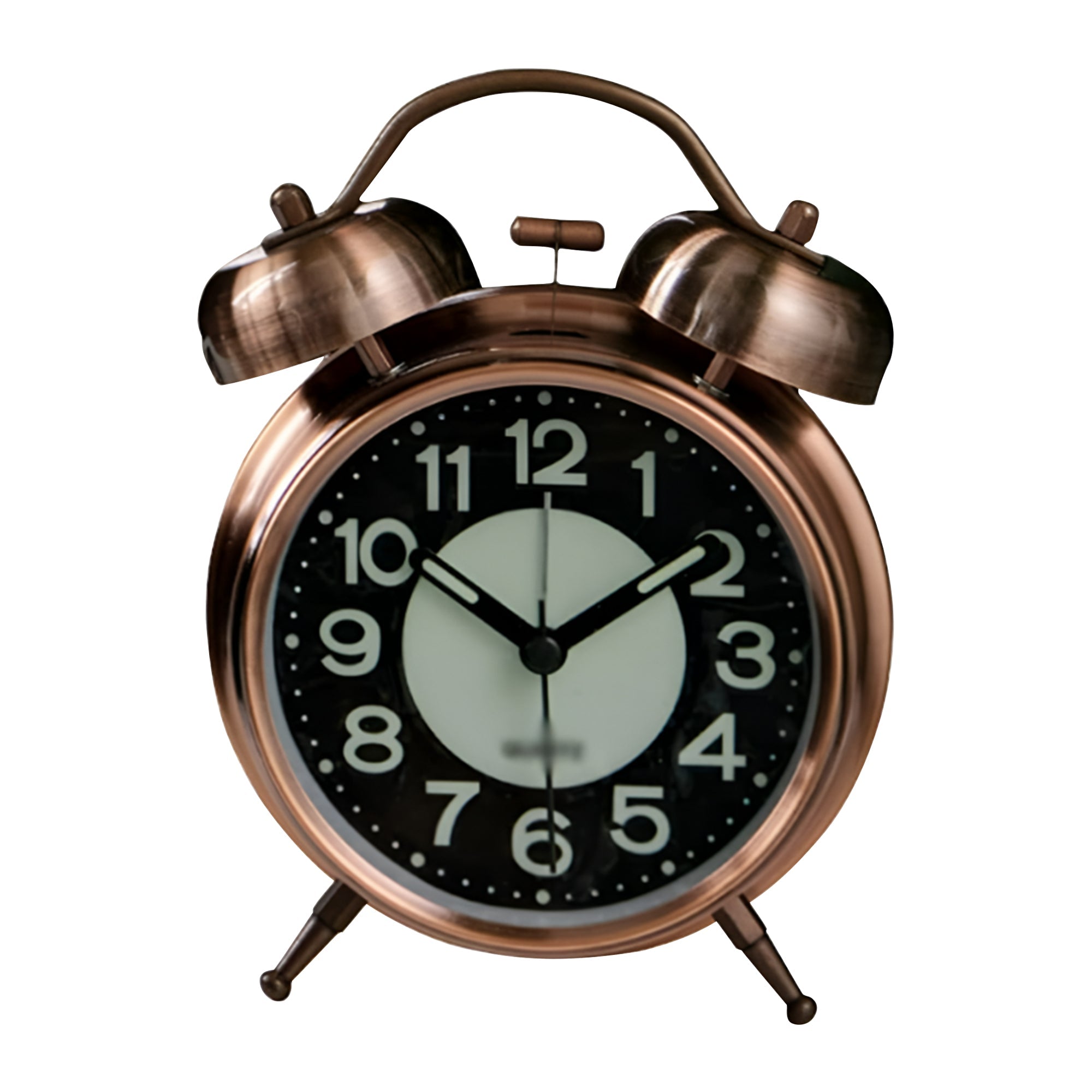 Retro Twin Bell Alarm Clock Vintage Style Analog Clock Glow Dark Feature