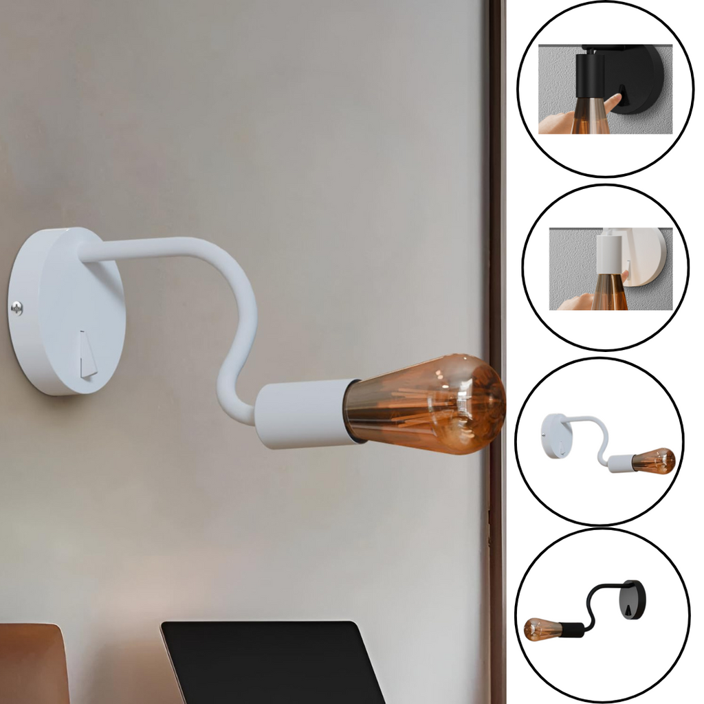 Industrial Vintage Metal Single Point Drop Ceiling Rose with Integrated Switch