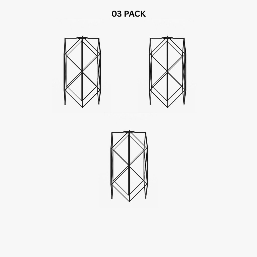 Industrial Diamond Cage Easy Fit Lampshade - Black or Copper Metal Finish