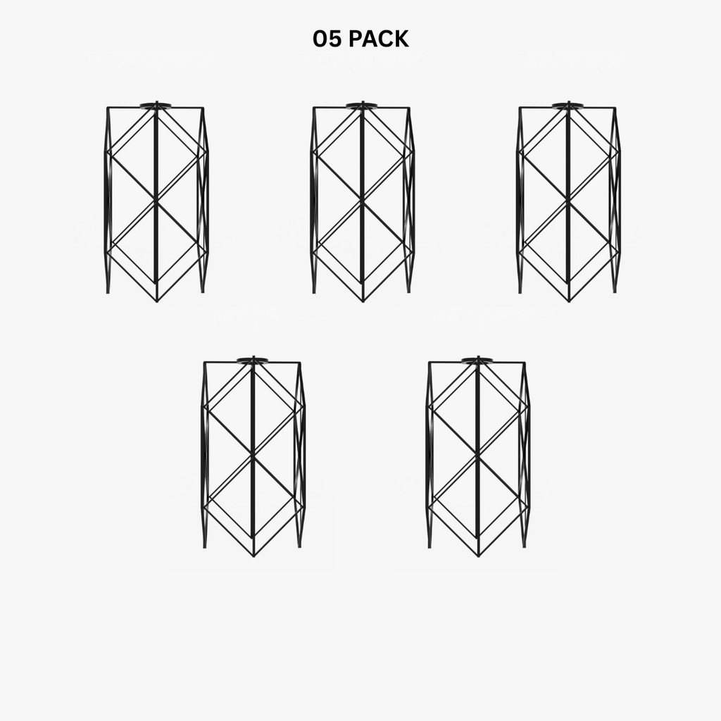 Industrial Diamond Cage Easy Fit Lampshade - Black or Copper Metal Finish