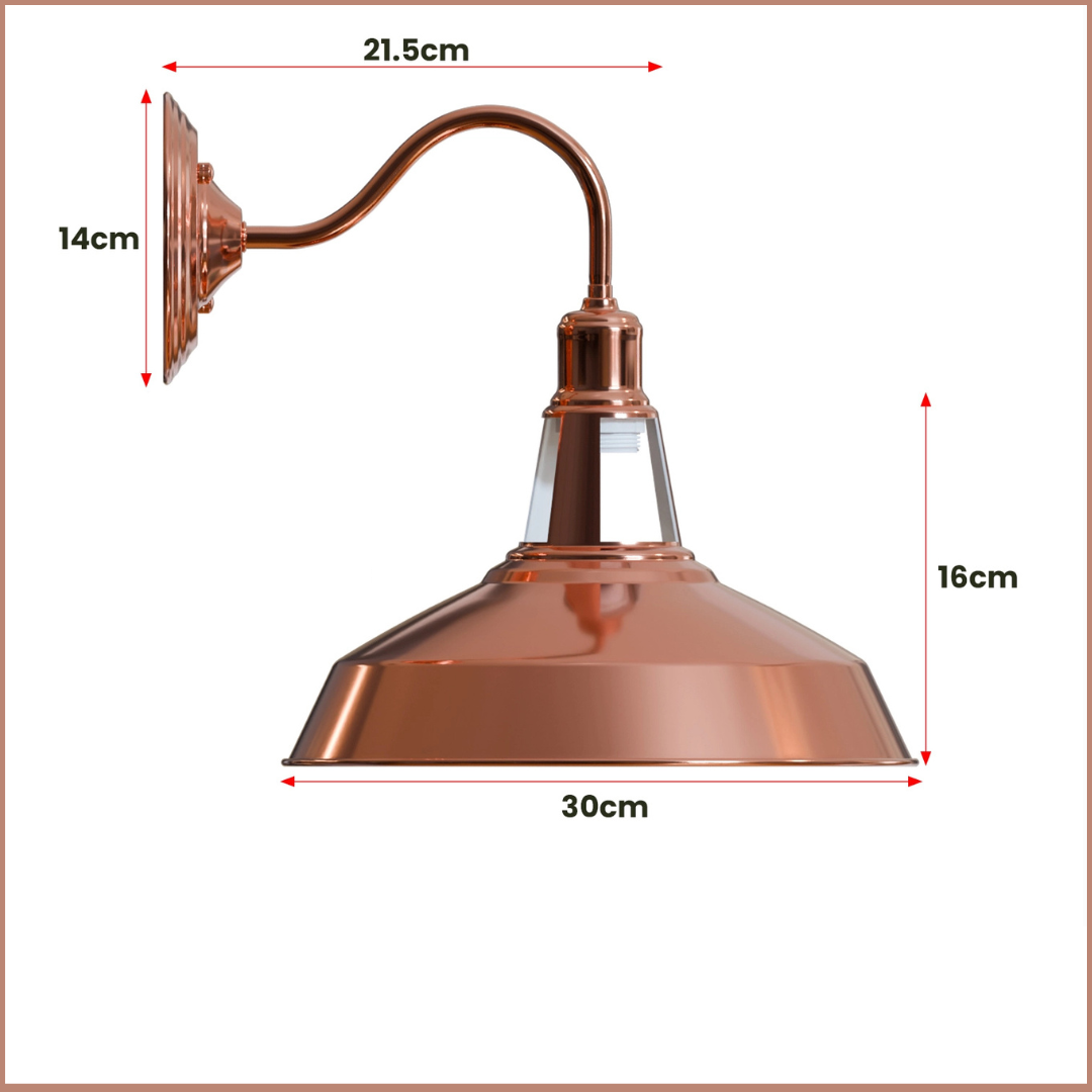 Modern Rose Gold Barn Slotted Wall Sconce Shade Industrial Vintage Rustic Lighting