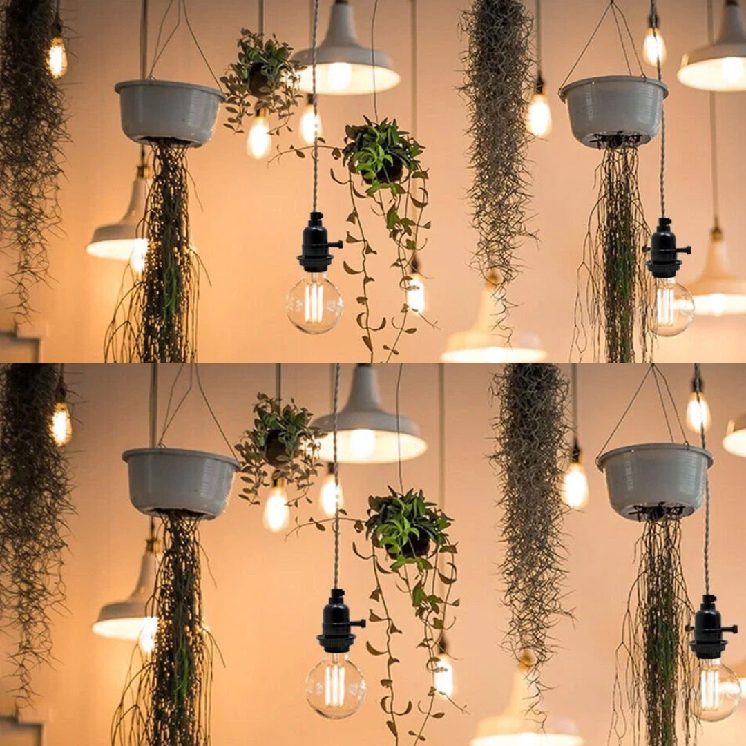 E27 Vintage Edison Screw Pendant Lamp Holder Socket for Retro Bulbs