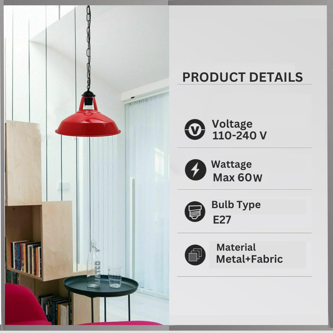 Modern Slotted Metal Industrial Pendant Light with Adjustable Chain