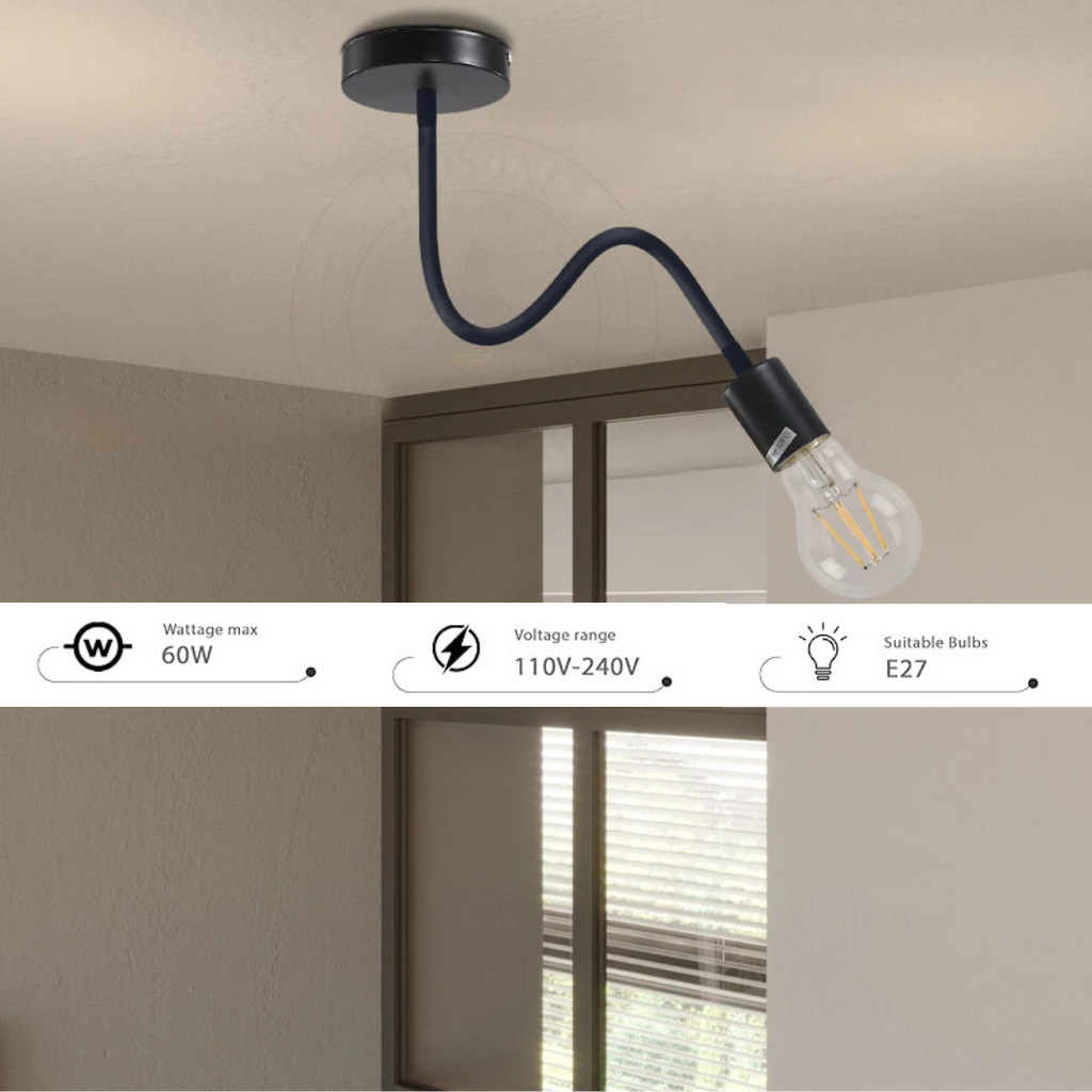 2 pack Vintage Flexible Ceiling Light in  Black and White~6208